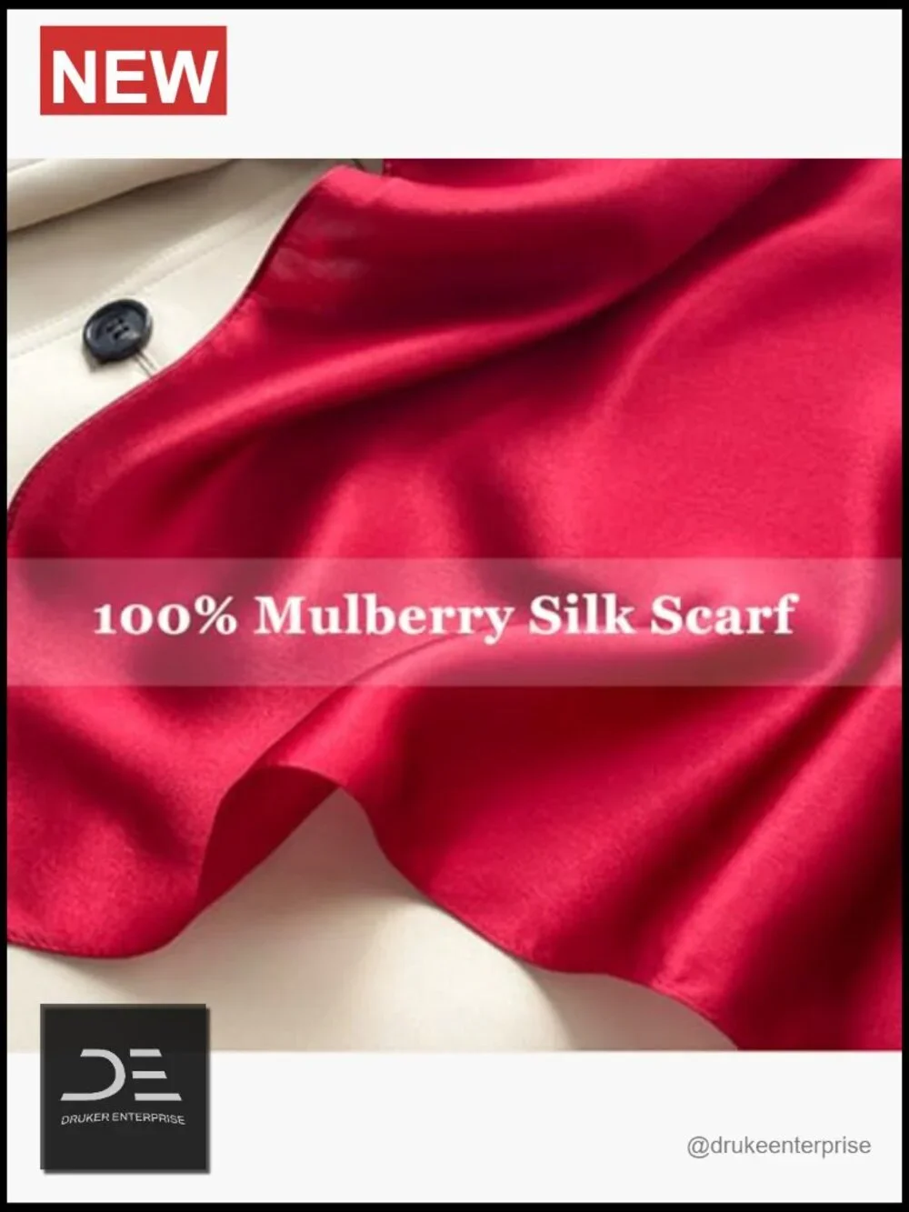 100% Mulberry Silk Square Scarf Neckerchief Hair Bandana Gift Packaged